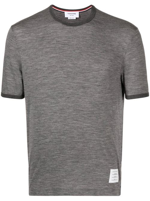 Medium grey cotton mélange t-shirt THOM BROWNE | MJS262AJ0149035